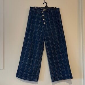 Madewell Blue White Plaid Denim - 32